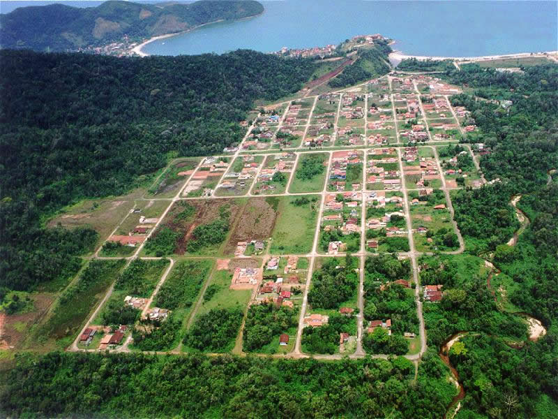 Vista aérea do condomínio